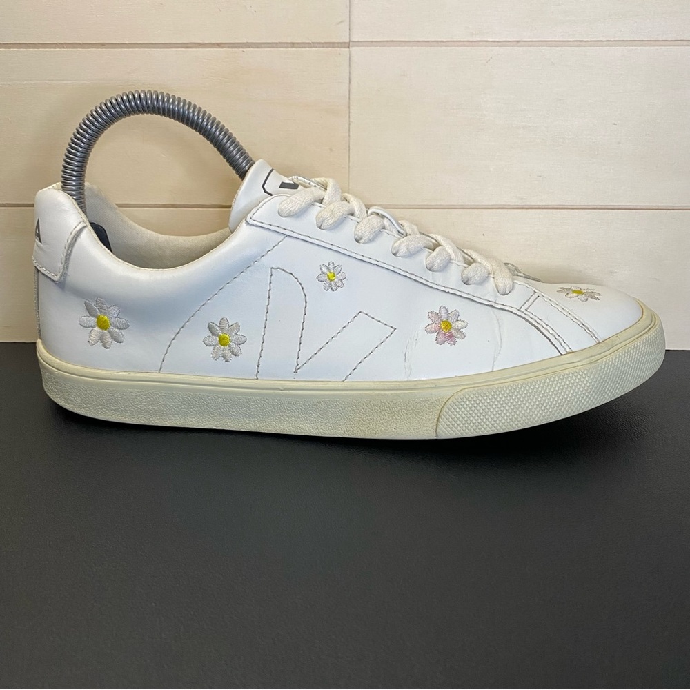 Veja White Sneakers with Floral Embroidery